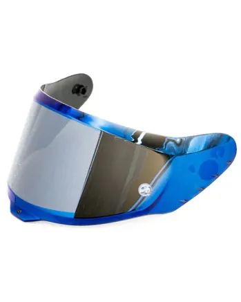 Син иридиев визьор за каска AIROH GP800 BLUE Mirrored