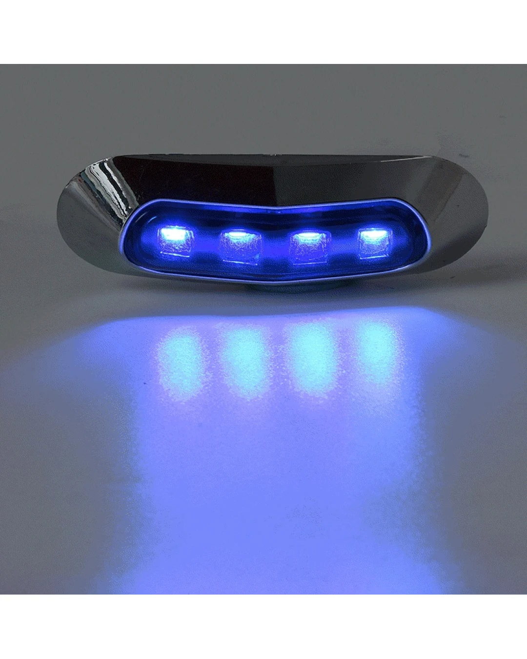 Син LED Габарит, Маркер, 4 диода, Хромирана рамка - 12V