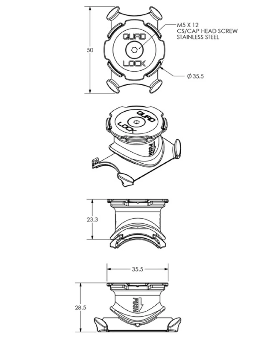 Система за монтаж QUAD LOCK Bike Handlebar/Stem Mount
