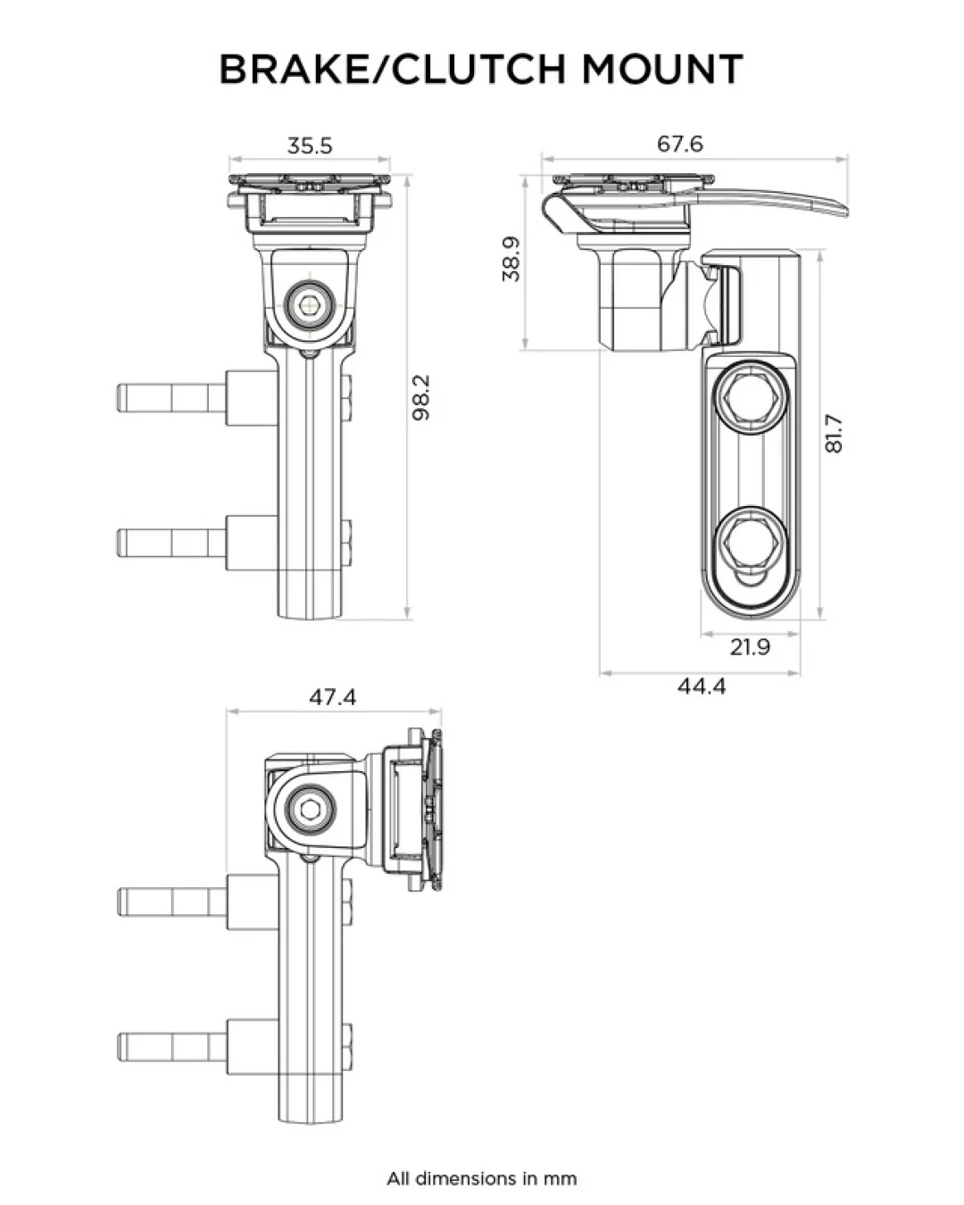 Система за монтаж QUAD LOCK Brake/Clutch Master Cylinder