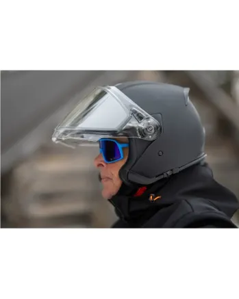 Скутер каска AMOQ Cluster double visor Jet Helmet Blackout