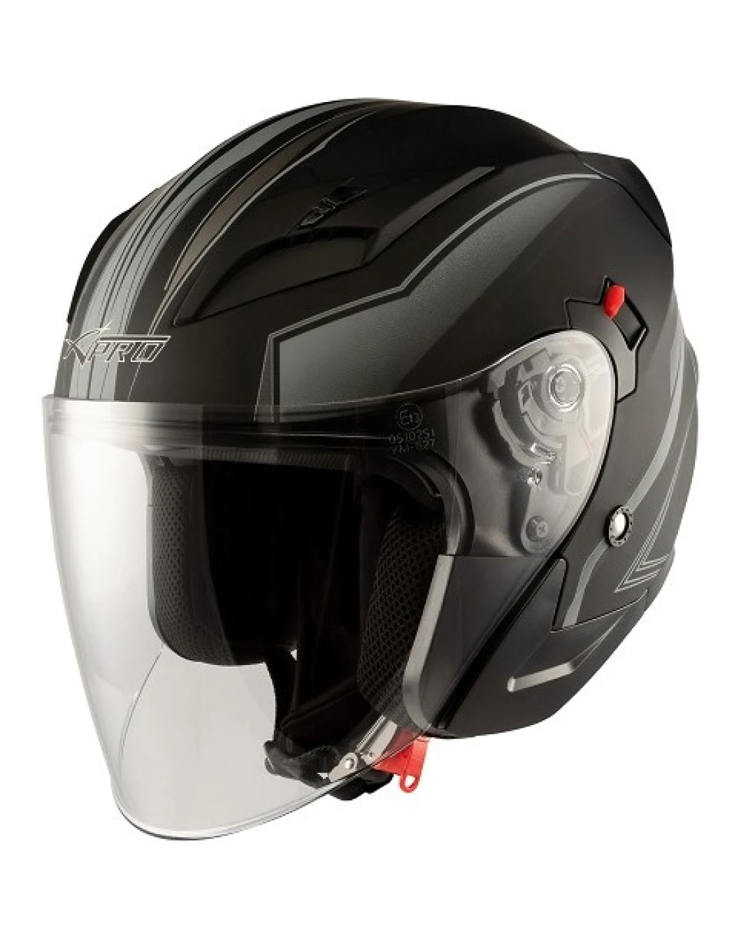 Скутер каска APRO YORK MATT SILVER