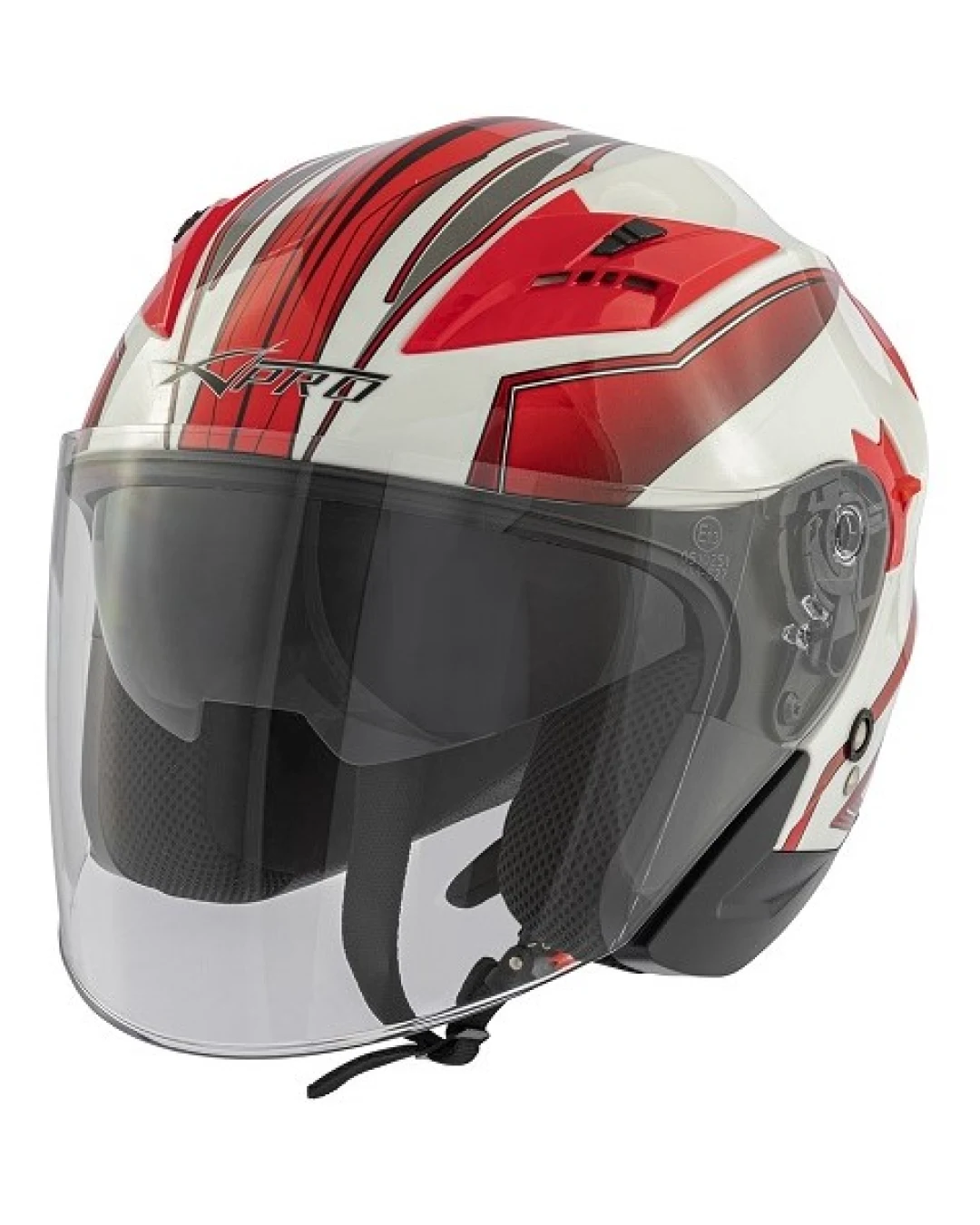 Скутер каска APRO YORK WHITE/RED