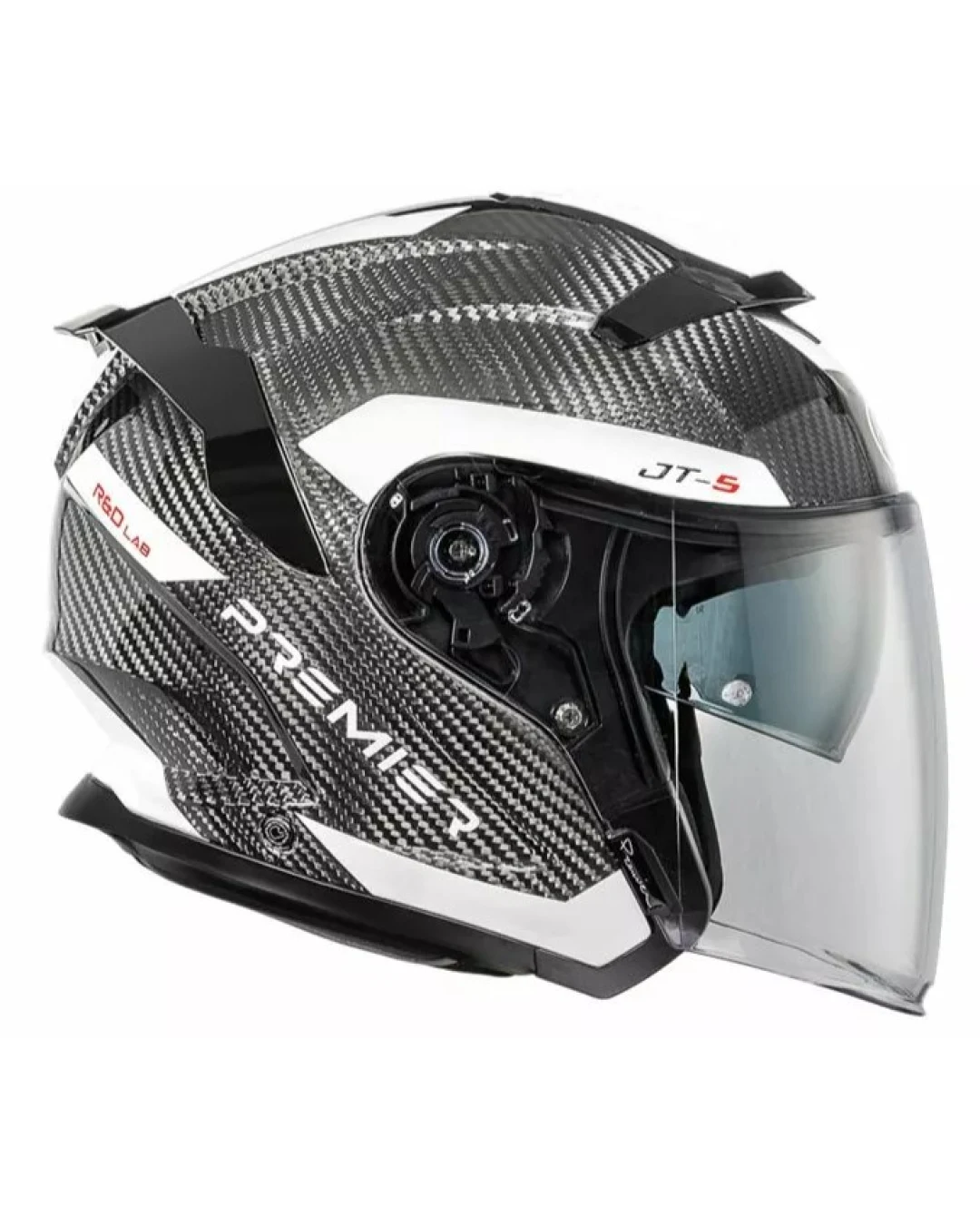 Скутерова каска Premier JT5 Carbon MA 8 BLACK/WHITE