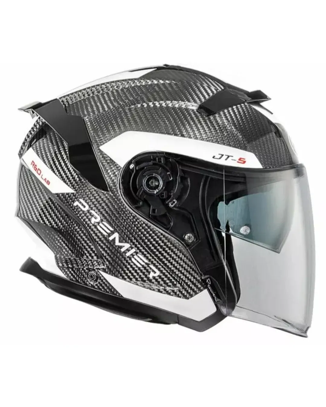 Скутерова каска Premier JT5 Carbon MA 8 BLACK/WHITE