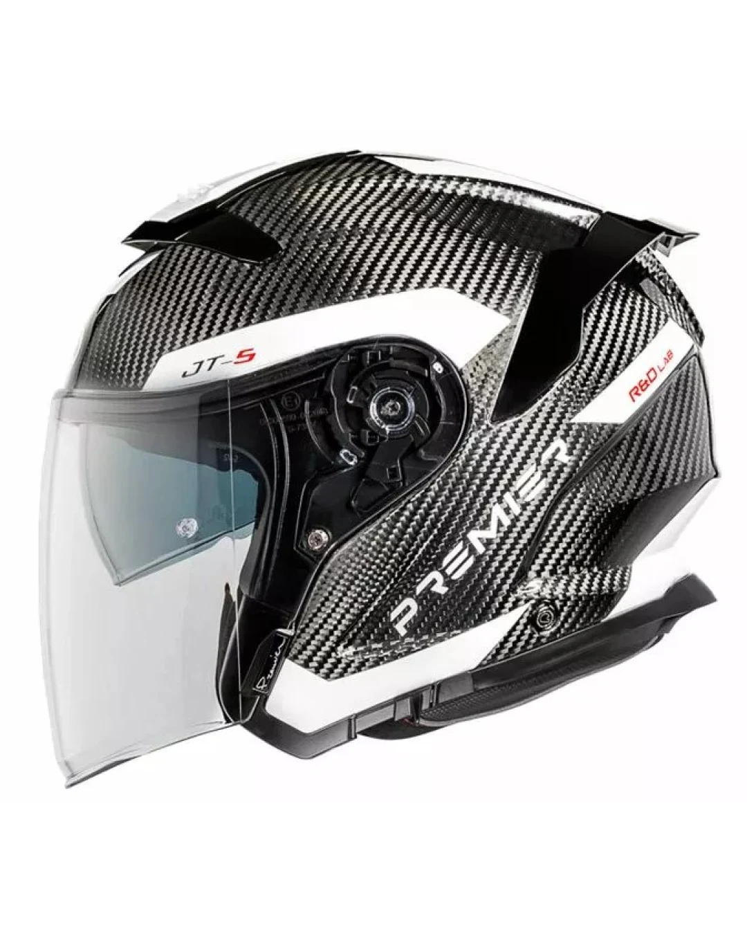 Скутерова каска Premier JT5 Carbon MA 8 BLACK/WHITE
