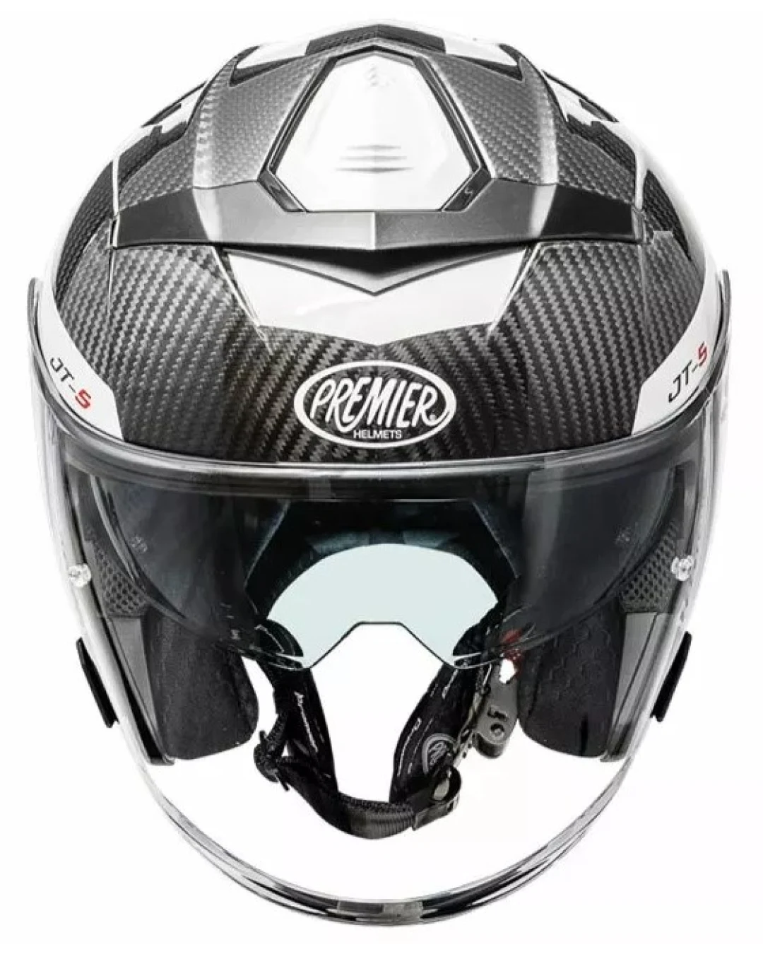 Скутерова каска Premier JT5 Carbon MA 8 BLACK/WHITE