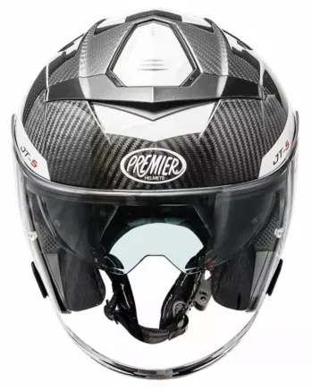 Скутерова каска Premier JT5 Carbon MA 8 BLACK/WHITE