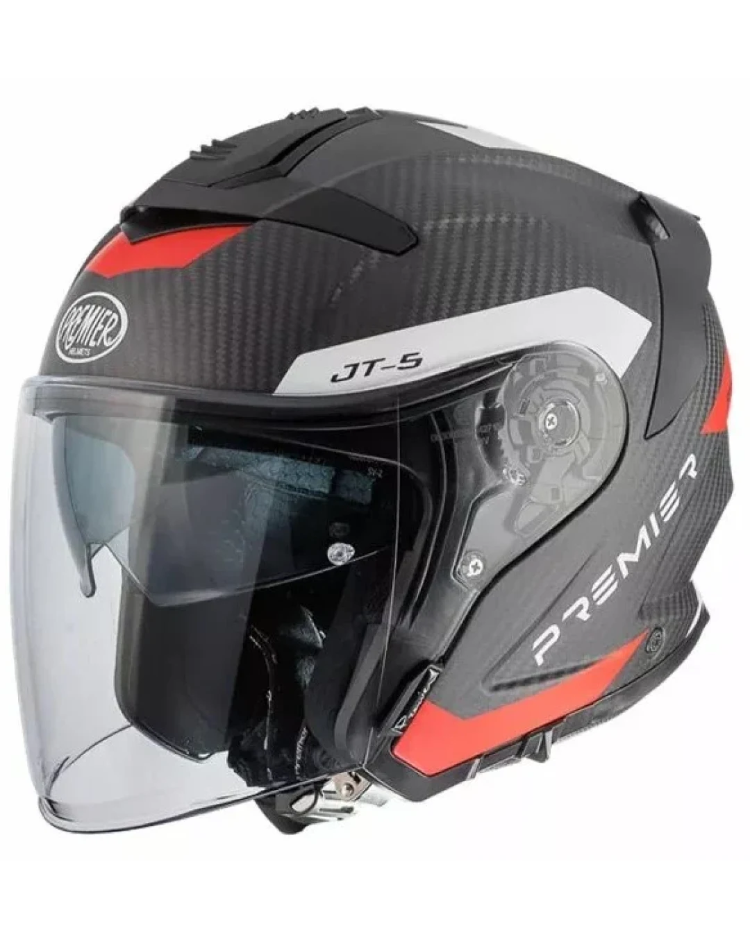 Скутерова каска Premier JT5 Carbon MA BLACK/RED