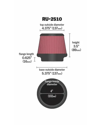 Спортен въздушен филтър K&N RU2510