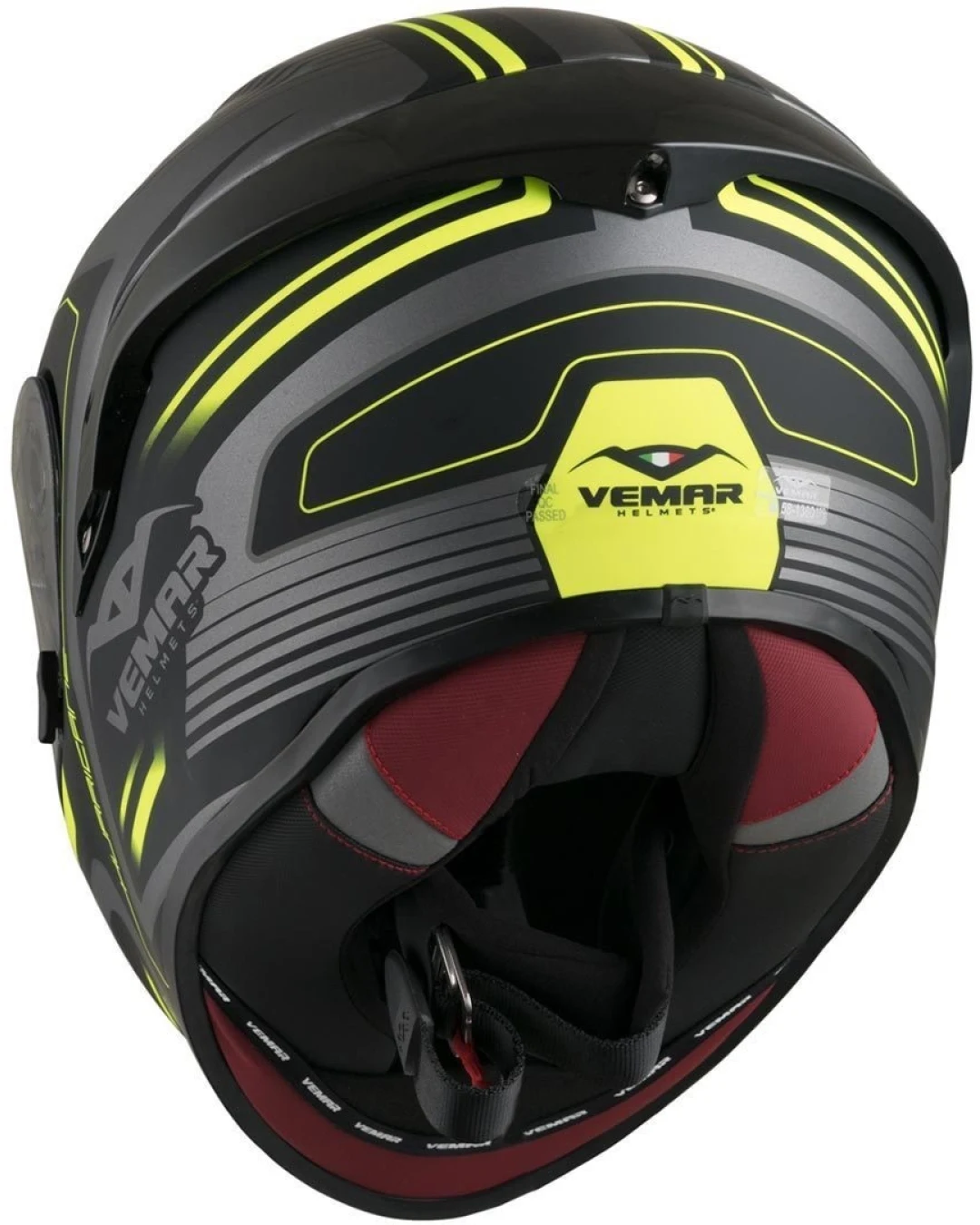 Спортна каска VEMAR HURRICANE LASER MATT SILVER/FLUO YELLOW