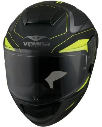 Спортна каска VEMAR HURRICANE LASER MATT SILVER/FLUO YELLOW