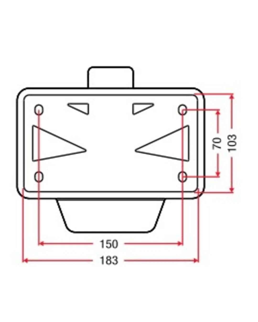 Стойка за номер RACETECH Integra Racing License Plate Holder with LED Light 60º