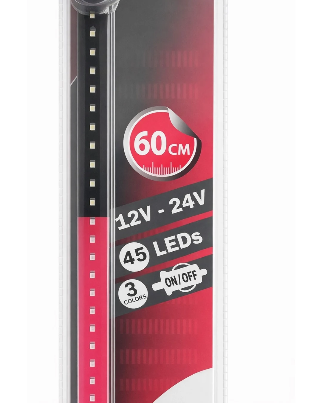 Светещ LED бар 60 cm 45 LED 12V - 24V черно-червено-жълто DE Germany флаг знаме Германия
