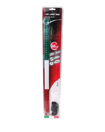 Светещ лед бар 60 cm 45 LED 12V - 24V зелено-бяло-червено IT Italy флаг знаме Италия