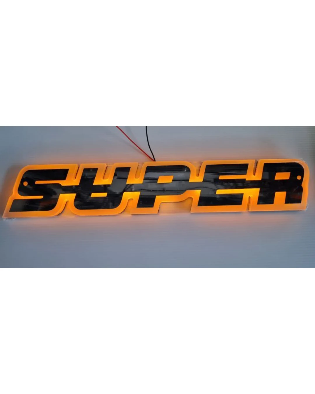Светодиоден LED Надпис табела SUPER 24V оранжева светлина 40 x 7cm