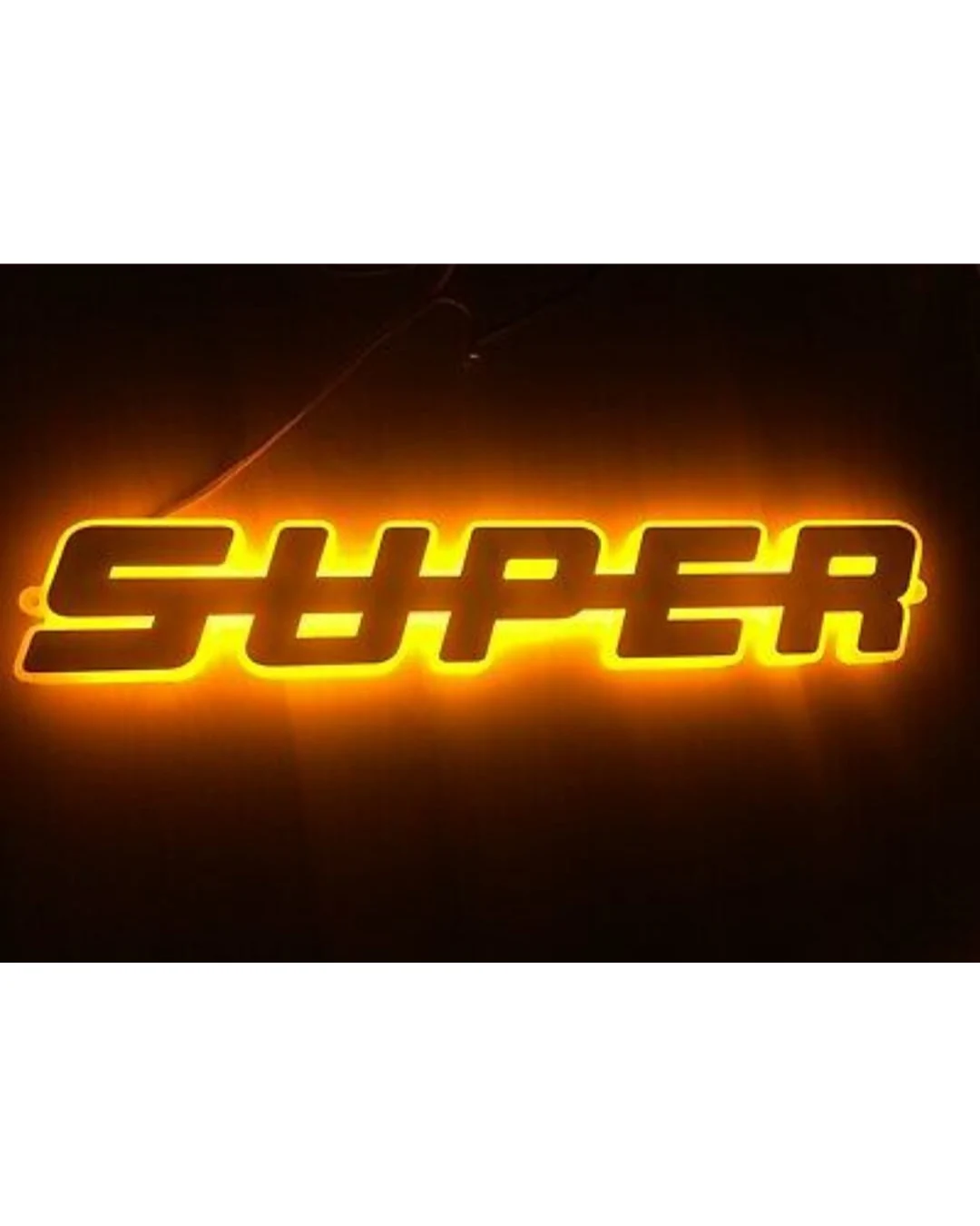 Светодиоден LED Надпис табела SUPER 24V оранжева светлина 40 x 7cm