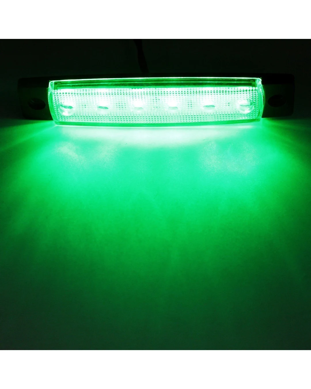 Светодиоден Маркер, габарит, токос, рибки, рибка, светлина със 6 LED ЛЕД за камион, бус, ван, ремарке, каравана, платформа, 24V зелен, зелени