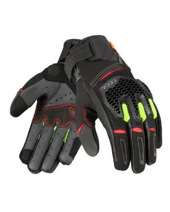 Текстилни ръкавици SECA GRAVEL BLACK/RED/FLUO YELLOW