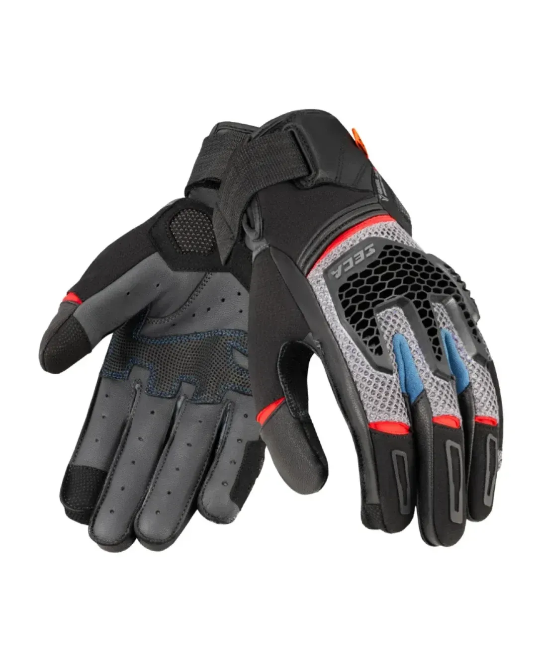 Текстилни ръкавици SECA GRAVEL GREY/BLUE/RED