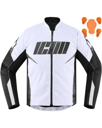 Текстилно мото яке ICON HOOLIGAN WHITE