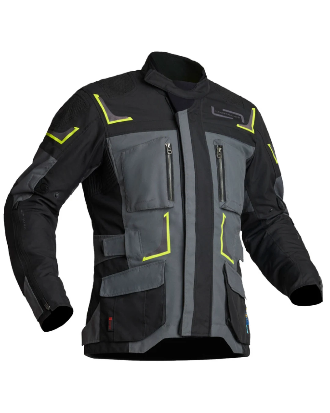 Текстилно мото яке Lindstrands Myrvik Grey/Black/Yellow