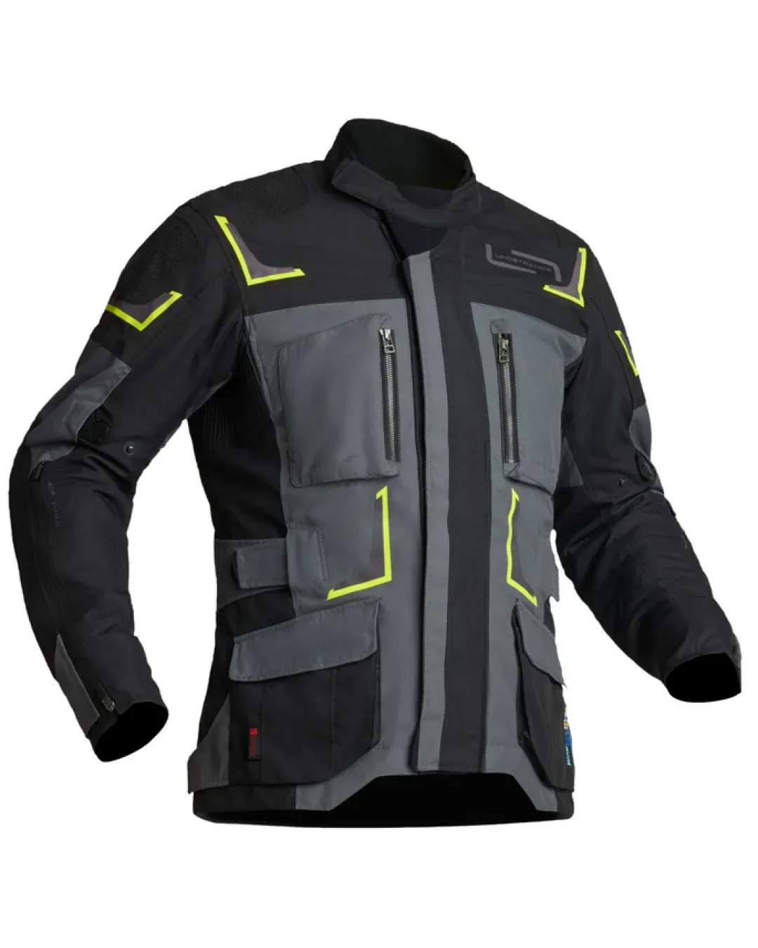 Текстилно мото яке Lindstrands Myrvik Grey/Black/Yellow