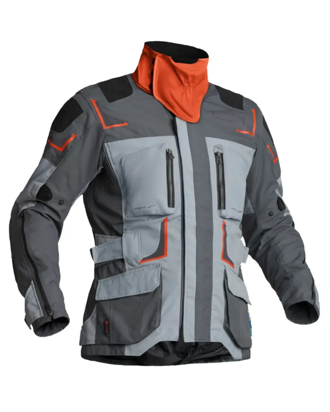 Текстилно мото яке Lindstrands Myrvik Light Grey/Black/Orange