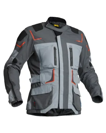 Текстилно мото яке Lindstrands Myrvik Light Grey/Black/Orange