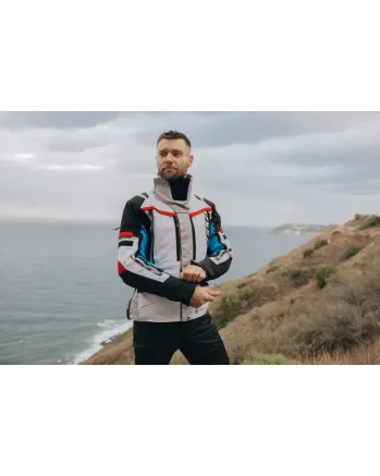 Текстилно мото яке  SECA ARRAKIS III GREY/BLUE/RED