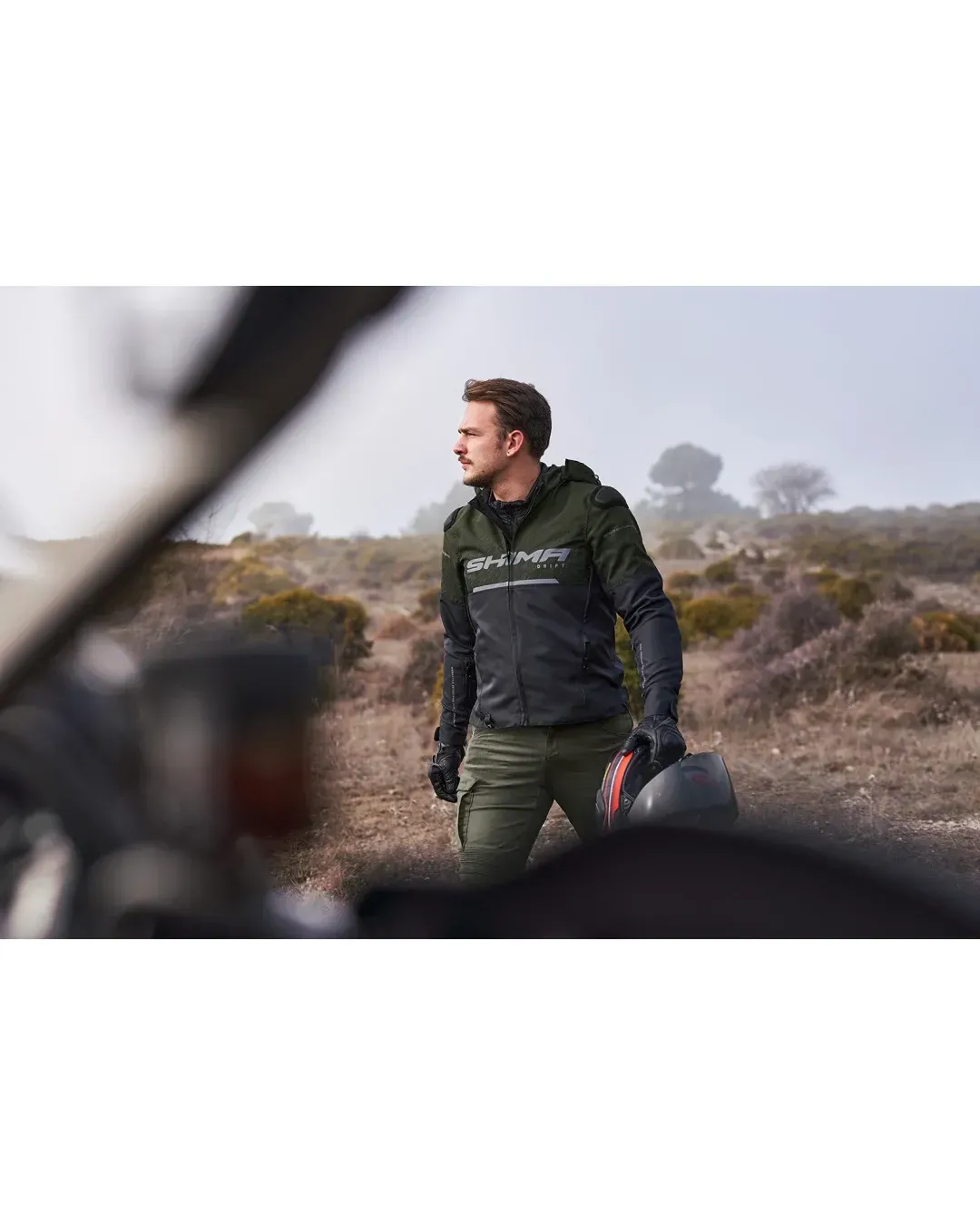 Текстилно мото яке SHIMA DRIFT BLACK/KHAKI