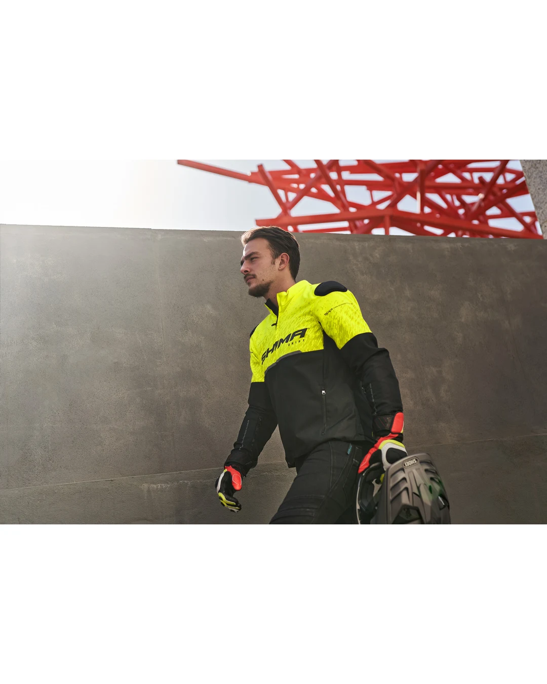 Текстилно  мото  яке SHIMA DRIFT  BLACK/YELLOW FLUO