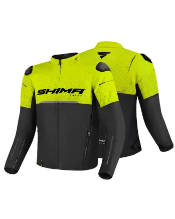 Текстилно  мото  яке SHIMA DRIFT  BLACK/YELLOW FLUO
