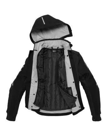 Текстилно мото яке SPIDI Hoodie Armor H2Out Black/White