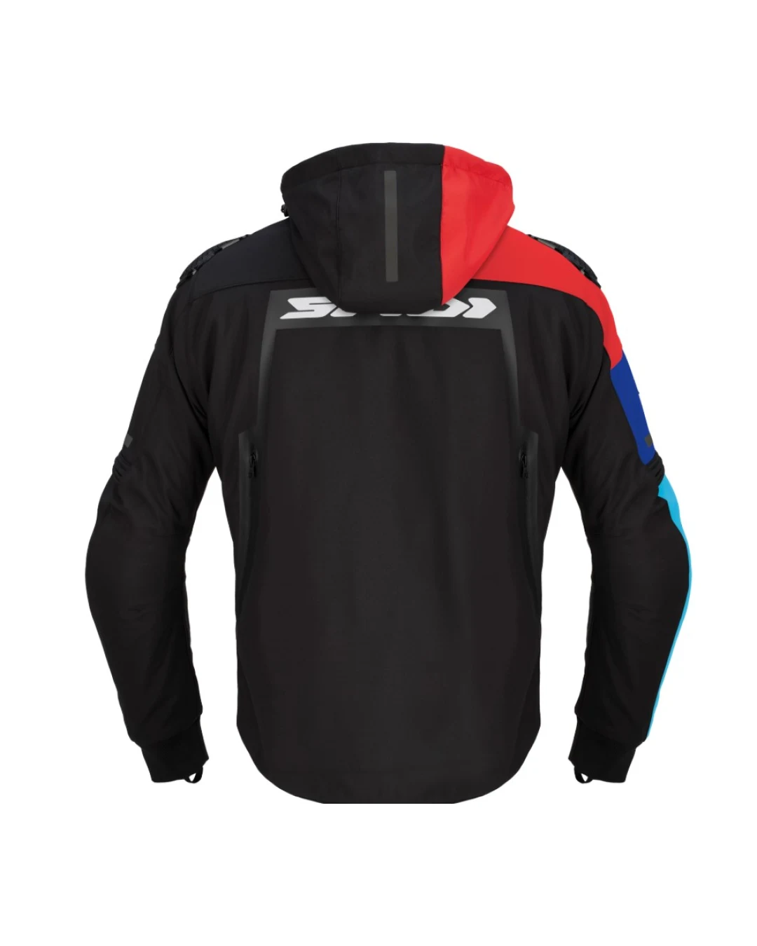 Текстилно мото яке SPIDI HOODIE WARRIOR H2OUT BLACK/RED/SKY BLUE