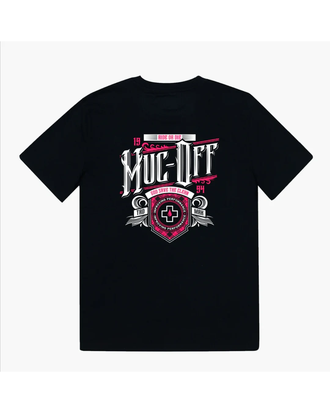 Тениска MUC-OFF MOUNTAIN GOD SAVE THE CLEAN BLACK