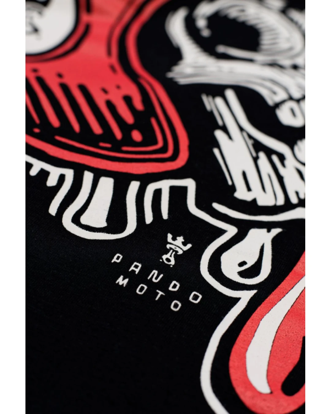 Тениска PANDO MOTO MIKE RED SKULL 1  - Regular Fit
