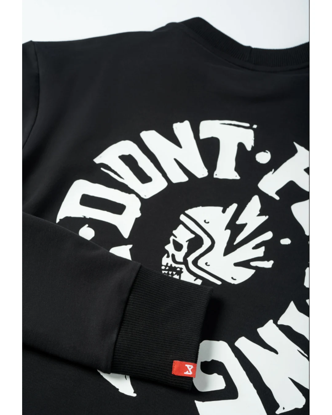 Тениска с дълъг ръкав PANDO MOTO TOMMY DON’T DIE BLACK - Oversized