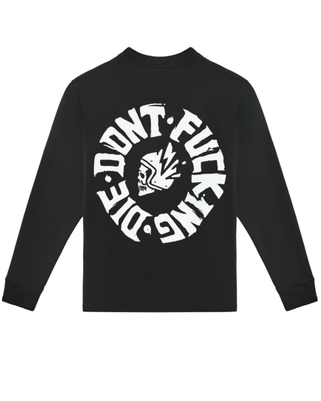 Тениска с дълъг ръкав PANDO MOTO TOMMY DON’T DIE BLACK - Oversized
