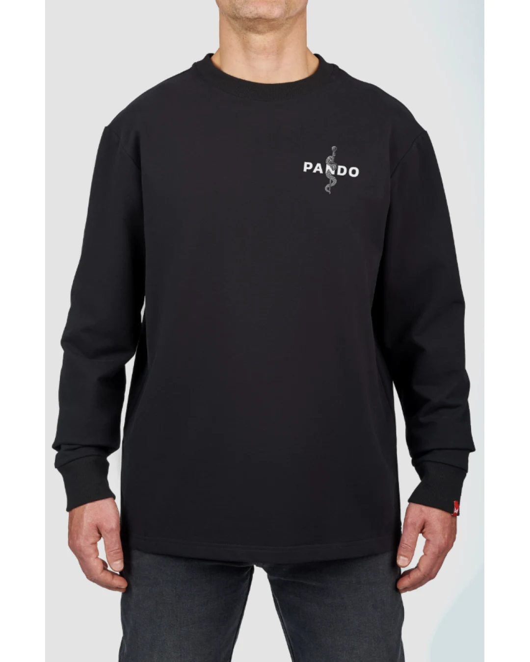 Тениска с дълъг ръкав PANDO MOTO TOMMY PAIN BLACK - Oversized