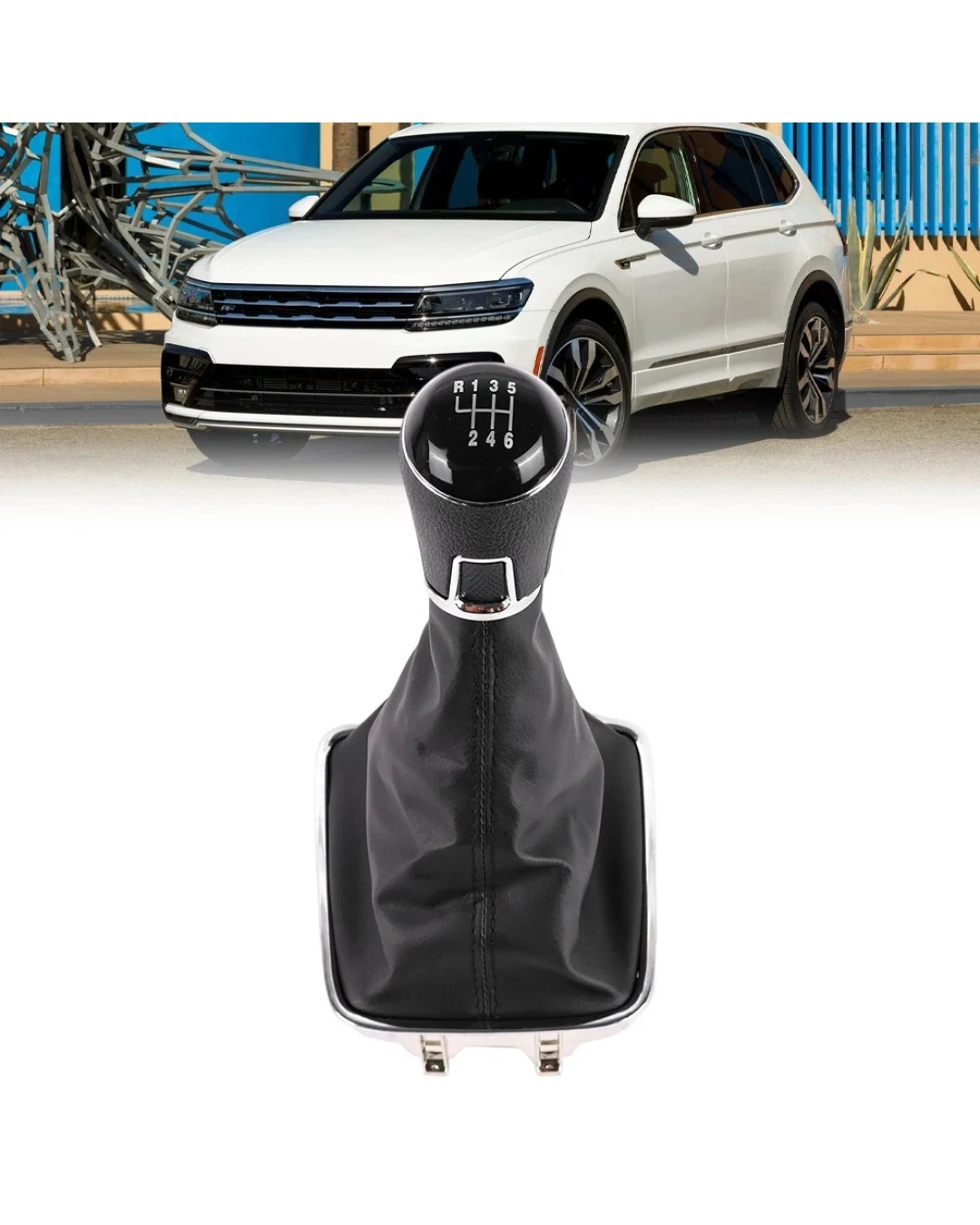 Топка Скоростен Лост с Маншон От Еко Кожа За Volkswagen Tiguan I, Sharan II, Golf Plus 6 Скорости ОЕМ 5N0711113Q