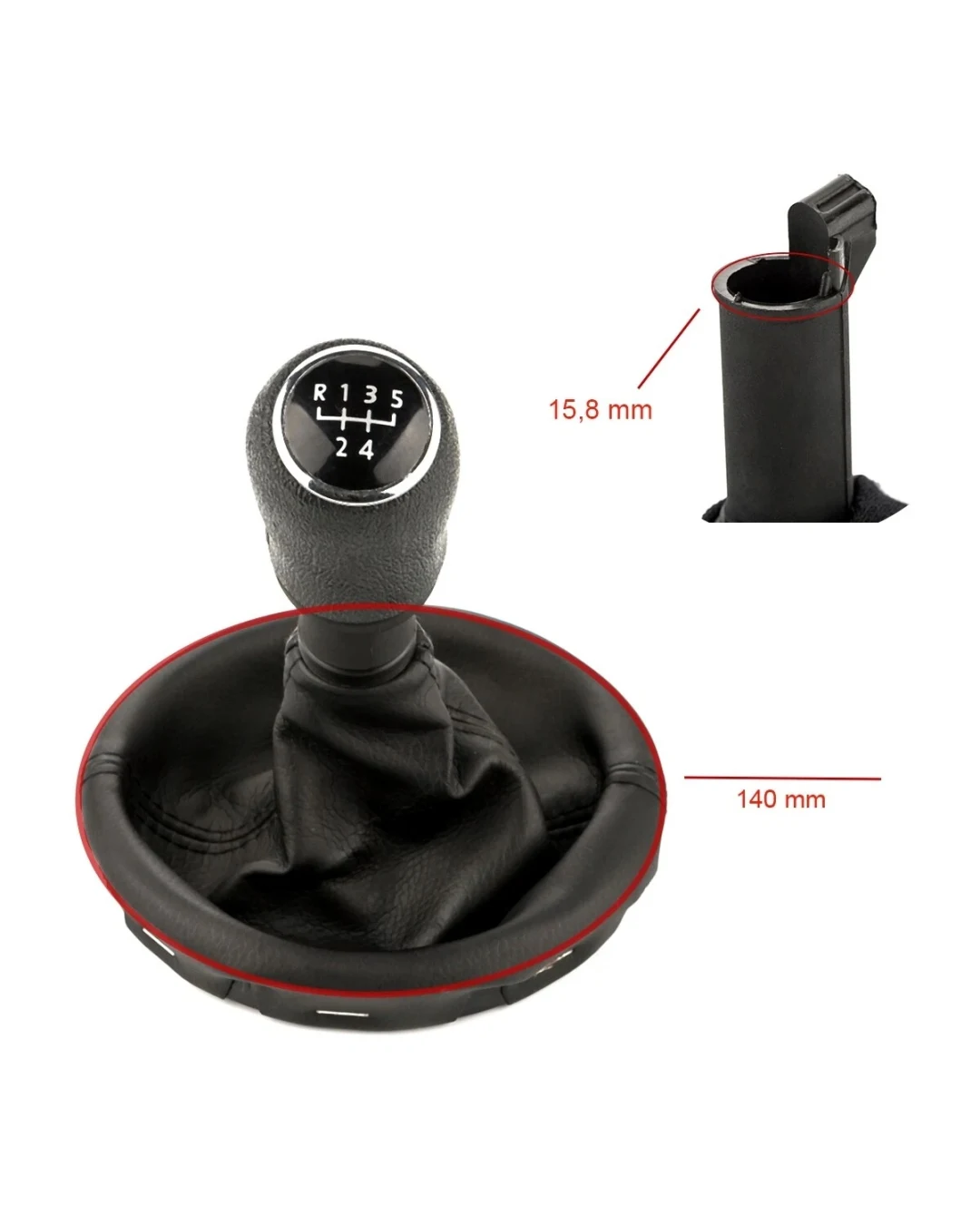 Топка Скоростен Лост с Маншон От Еко Кожа За VW Transporter T5 T5.1 5 Скорости ОЕМ 7H0711113 7E071144