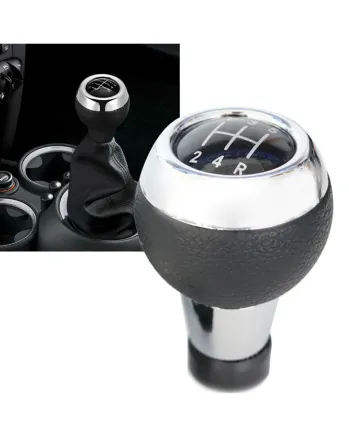 Топка за Скоростен Лост, Еко Кожа, Хром, За Мини Купър Mini Cooper R55 R56 R57 R59 F55 F54