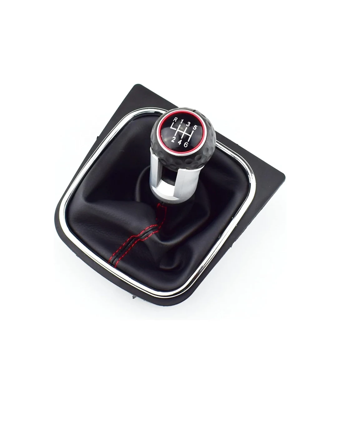 Топка за Скоростен Лост с кожен маншон кожух с рамка за Volkswagen Фолксваген Голф Golf Mk5 Mk6 Scirocco Jetta 5 6 EOS 6-скорости