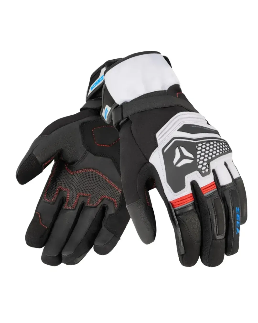 Туристически мото ръкавици SECA TURISMO WP GREY/RED/BLUE