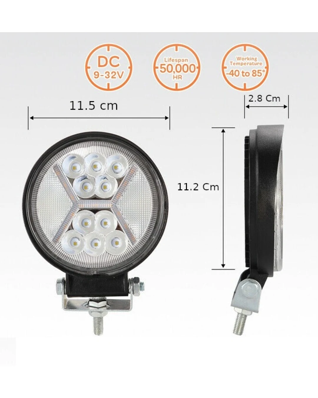 Универсален 126W Лед LED Халоген Фар Работна Лампа 12V - 24V бяла светлина + блиц мигаща бяла светлина за автомобил офроуд бус ван камион