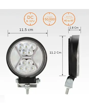 Универсален 126W Лед LED Халоген Фар Работна Лампа 12V - 24V бяла светлина + блиц мигаща бяла светлина за автомобил офроуд бус ван камион