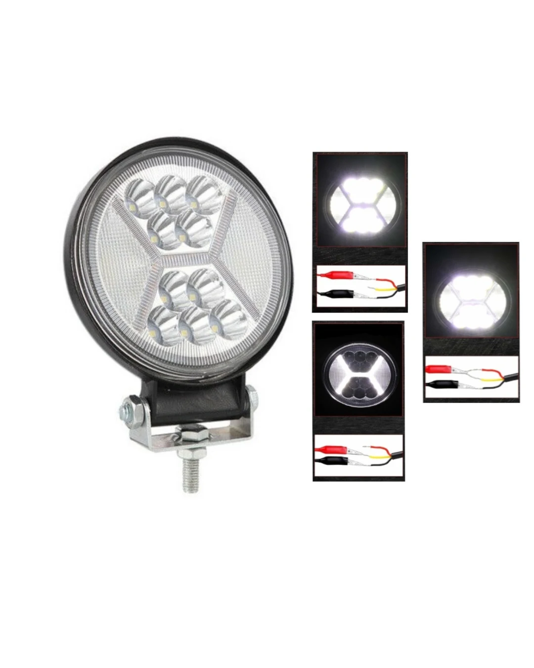 Универсален 126W Лед LED Халоген Фар Работна Лампа 12V - 24V бяла светлина + блиц мигаща бяла светлина за автомобил офроуд бус ван камион