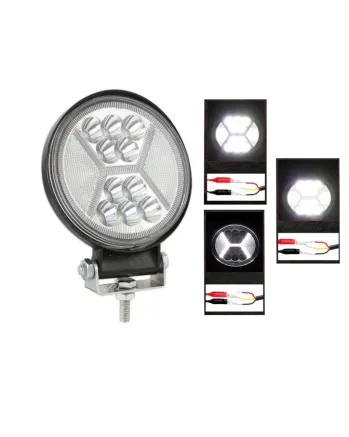 Универсален 126W Лед LED Халоген Фар Работна Лампа 12V - 24V бяла светлина + блиц мигаща бяла светлина за автомобил офроуд бус ван камион
