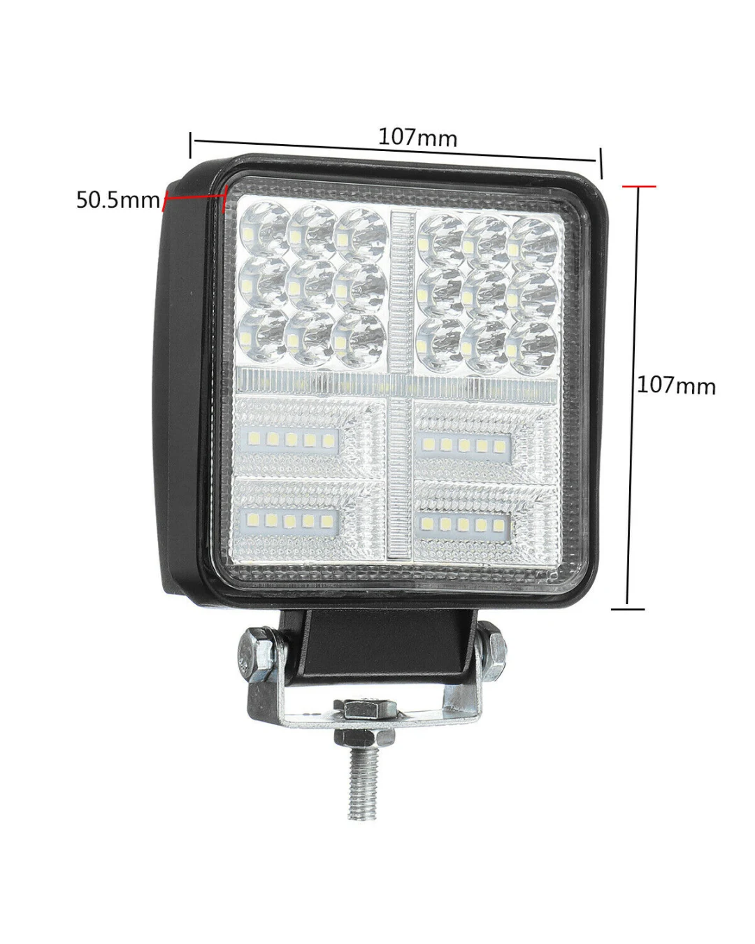 Универсален 162W Лед LED Халоген Фар Работна Лампа 12V - 24V бяла светлина + габаритна оранжева светлина за автомобил офроуд бус ван камион